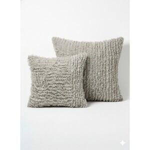 Lili Alessandra Echo Silver Grey Ruffle Decorative Pillow Set 20x20 26x26